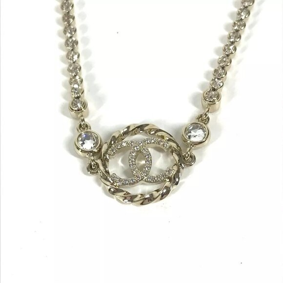 CHANEL 23B CC CC Mark Rhinestone Choker Accessories Necklace Unused - Picture 13 of 16